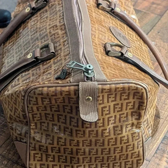 Authentic FENDI Boston Bag in Brown Zucca Coated Canvas - Picture 2 of 14